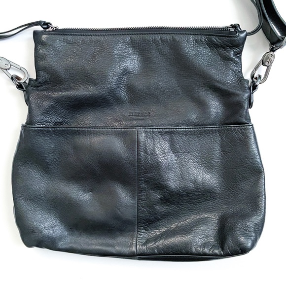 Margot Black Leather Crossbody Shoulder Bag - Picture 2 of 6